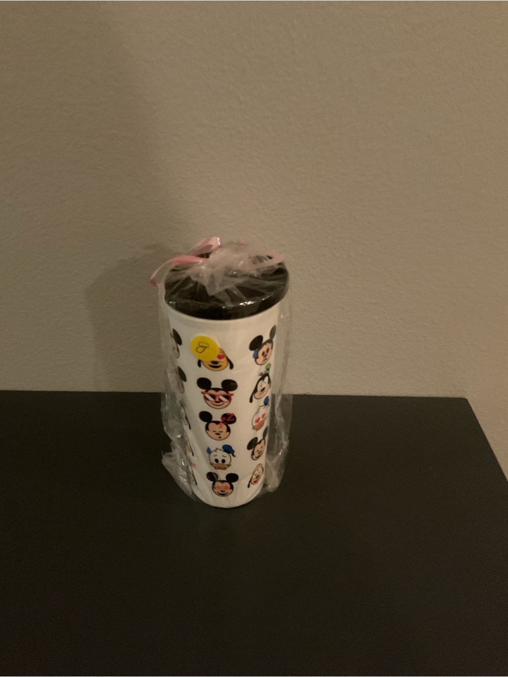 Tupperware White with Mickey and friends Character Travel Tumbler with Black Lid